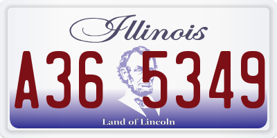 IL license plate A365349