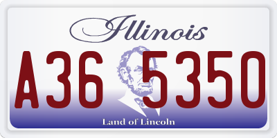 IL license plate A365350
