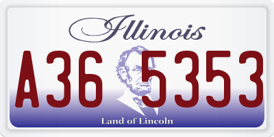 IL license plate A365353