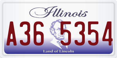 IL license plate A365354