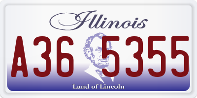 IL license plate A365355