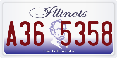IL license plate A365358