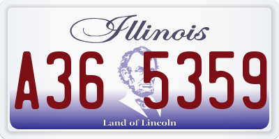 IL license plate A365359