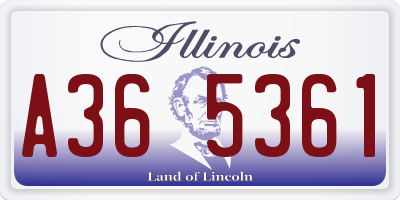 IL license plate A365361