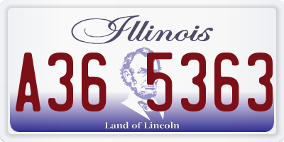 IL license plate A365363