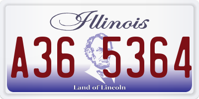 IL license plate A365364