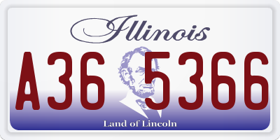 IL license plate A365366