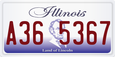 IL license plate A365367