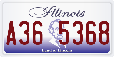 IL license plate A365368