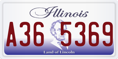 IL license plate A365369