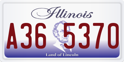 IL license plate A365370