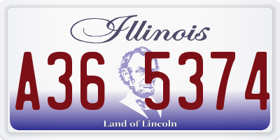 IL license plate A365374