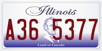 IL license plate A365377