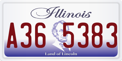 IL license plate A365383