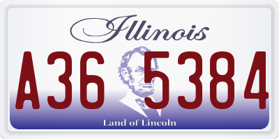 IL license plate A365384