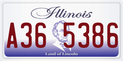 IL license plate A365386
