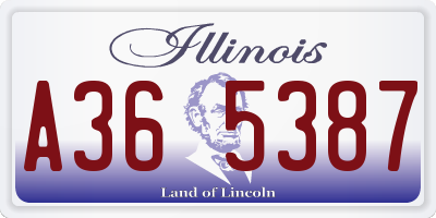 IL license plate A365387