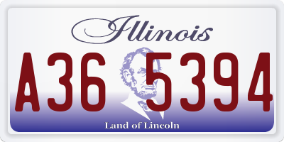 IL license plate A365394