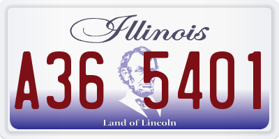 IL license plate A365401