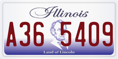 IL license plate A365409