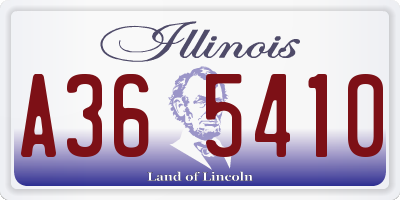 IL license plate A365410