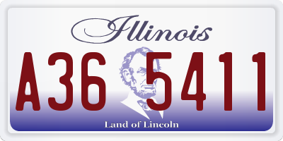 IL license plate A365411