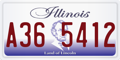 IL license plate A365412