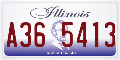 IL license plate A365413