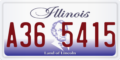 IL license plate A365415