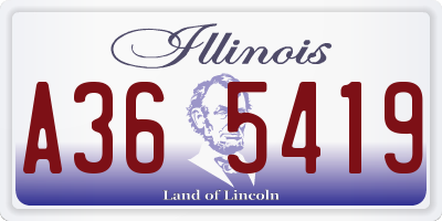 IL license plate A365419