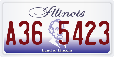 IL license plate A365423
