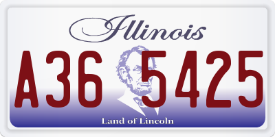 IL license plate A365425