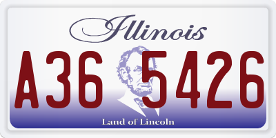 IL license plate A365426