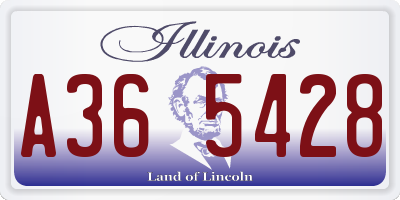 IL license plate A365428