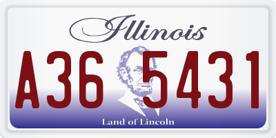 IL license plate A365431