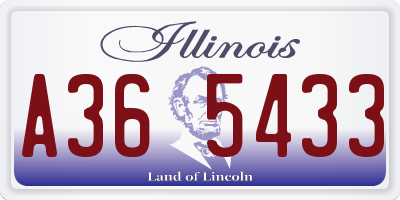 IL license plate A365433