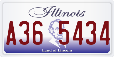 IL license plate A365434