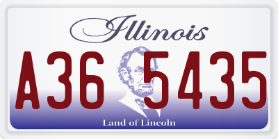 IL license plate A365435