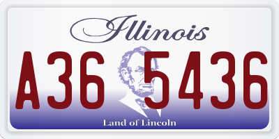 IL license plate A365436