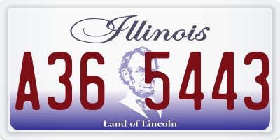 IL license plate A365443