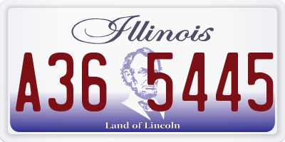 IL license plate A365445
