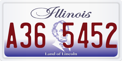 IL license plate A365452