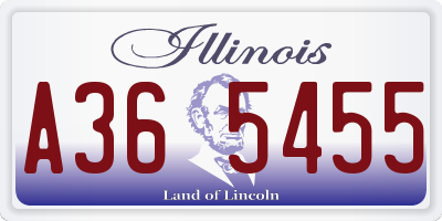 IL license plate A365455