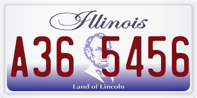IL license plate A365456