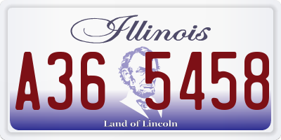 IL license plate A365458