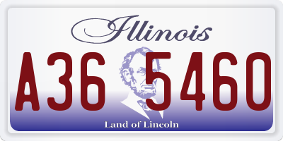 IL license plate A365460