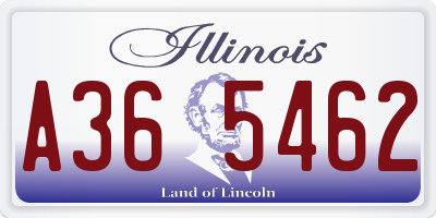 IL license plate A365462