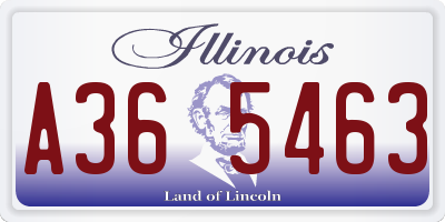 IL license plate A365463