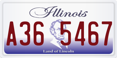 IL license plate A365467
