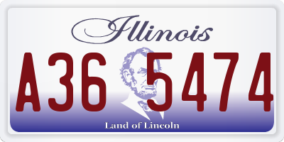 IL license plate A365474